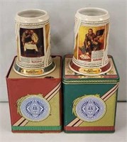 2x- Bud Historic Advertising Steins in Tins