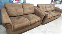 Livingroom Suit: Brown Couch & Loveseat