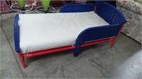 Toddler Bed, Blue/Red w/Mattress