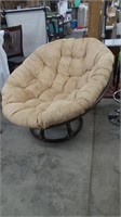 Bamboo Papasan Round Chair w/Cushion