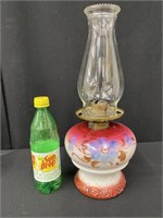 Vintage Handpainted Floral Oil Lamp