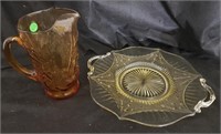 Amber Pitcher & Plate