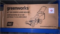Greenworks 20” 12a corded lawn mower