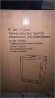 60 liter/ 16 Gallon stainless steel step trash