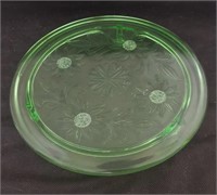 Green Glass Footed Plate