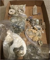 ASSORTED RAW STONES, GEODES, CABOCHONES