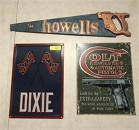 PAINTED SAW, DIXIE SIGN, COLT SIGN