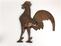 Large Copper Rooster Wall Decor 18"H