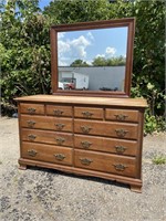 Vintage Wooden Dresser and Mirror