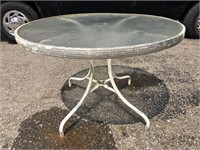 Vintage Glass Top Patio Table