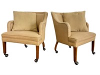 Pair of Vintage Rolling Accent Chairs