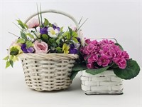 Small Baskets with Artificial Flowers