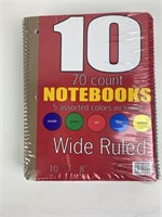 New 10 Pack of Wide Ruled Notebooks