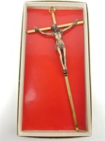 Vintage 10 Inch Copper & Brass Crucifix