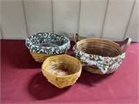 3 LONGABERGER BASKETS