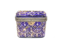 Bohemian 19th century gold plated jewellery box