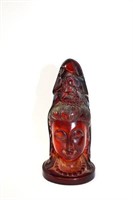 Cherry amber chinese figure table sculpture