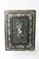 Victorian mother of pearl lacquered binder, 19th