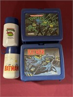 NINJA  TURTLES AND BATMAN LUNCHBOXES WITH THERMOS