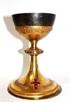 Antique gold-plated silver  bishop's cup 800 stamp