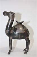 Antique mughal indian camel silver inlaid
