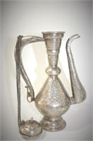 Large vintage chinese turkish silver water pot 925