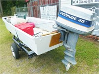 14' Project Boat Outboard & Trailer No Title As-Is