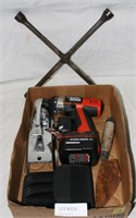 FLAT BOX OF ASSORTED TOOLS, ACCESSORIES