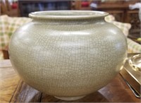 Crackle pottery vase