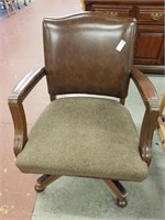 Upholstered seat/ leather like back desk chair