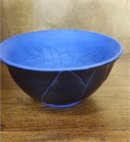 HJ Weiss black pirrtey bowl with blue flowers