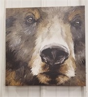 Canvas bear face print