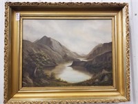 Painting on canvas in gold frame