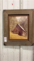 Framed log cabin print