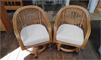 2 Rattan Swivel Chairs