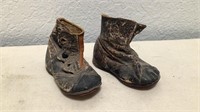 Pair Of Antique Baby Boots / Shoes