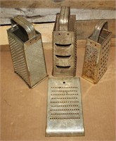 (Lot of 4) Assorted Cheese Grates