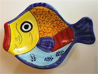 Ruby Lane Italian Vietri Fish Platter Bowl