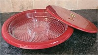Red Relish Tray in Original Box