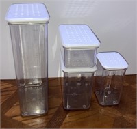(4) Plastic Containers