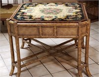 Maitland Smith Faux Bamboo Hand Painted Table