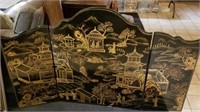 60x36in Chinoiserie Wood Fireplace Cover