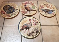 (4) Pottery Barn Bird Plates