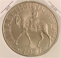 1977 Silver New 25 Pence Coin