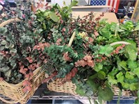 Contents of Shelf, Faux Greenery