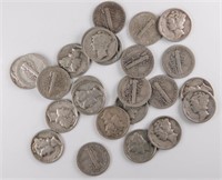 Mercury Dimes, 90% Silver (25)