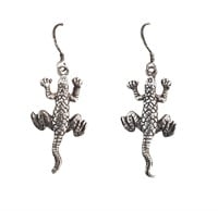 Handcrafted Sterling Silver Lizard Dangle Earrings