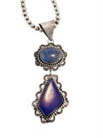 Sterling Silver Beaded Lapis Lazuli Necklace