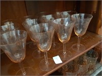 Orange Toned Wine Glasses - Set of 12
