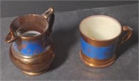 Bronze Coated Creamer and Tea Cup